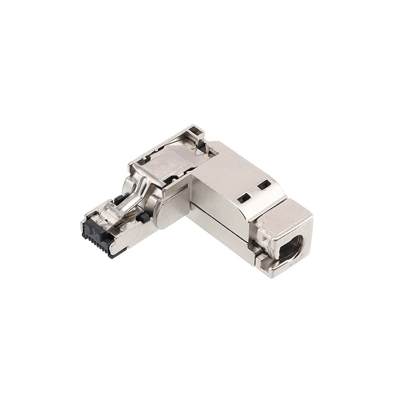 Assembled RJ45 bent 4P CAT5 metal without tools