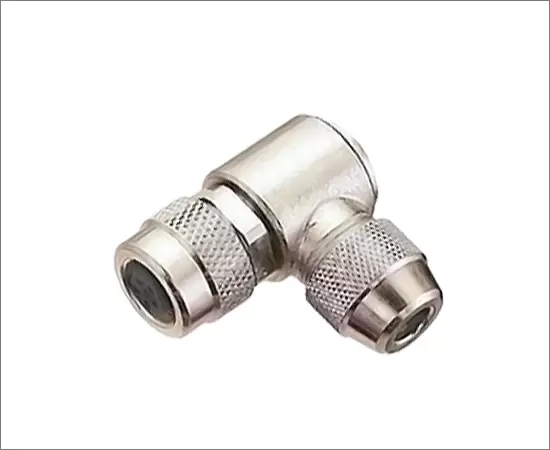 M9 Angled Female Metal Plug (Solder)