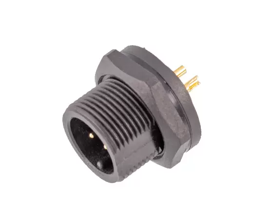 E10 Male Back Mount Solder Receptacle (Threaded)
