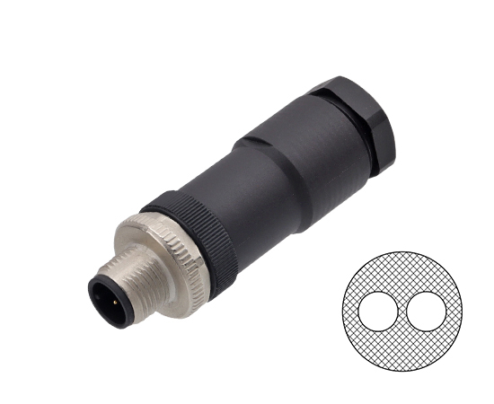 M12 Straight Male Plastic Assembled Plug (One to two types)