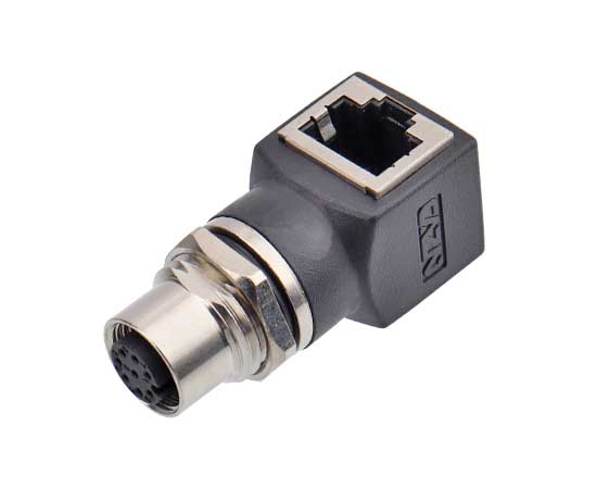 M12 Angled Female to RJ45 Adapter Fion