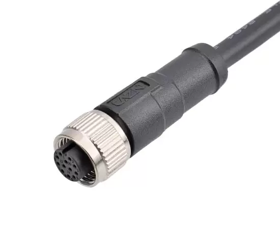 M12 Straight Female Overmolded Plug