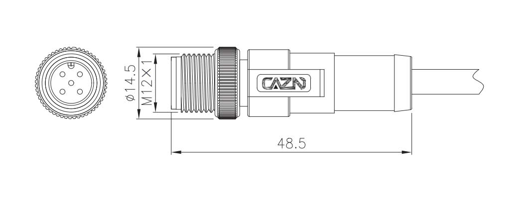 M12 Straight Male Overmolded Plug (LED) 待定 2