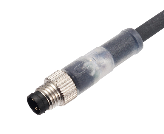 M8 Straight Male Overmolded Plug (LED)