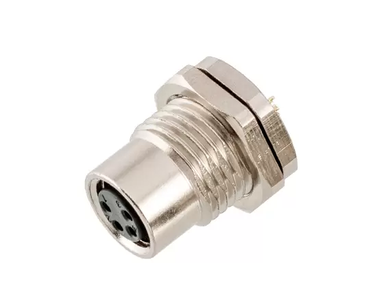 M12 Male Front Mount Socket Solder Screw M16*1.5/PG9