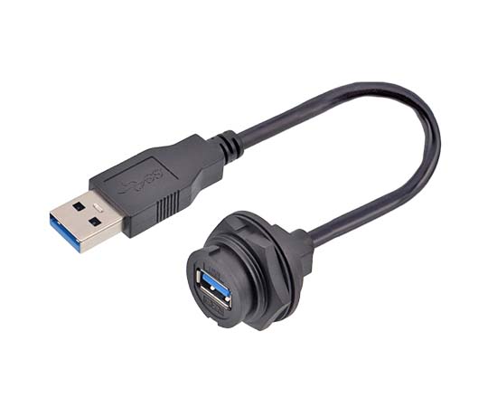 E16 EUSB Female Receptacle to Male Overmolded with Cable (Bayonet)