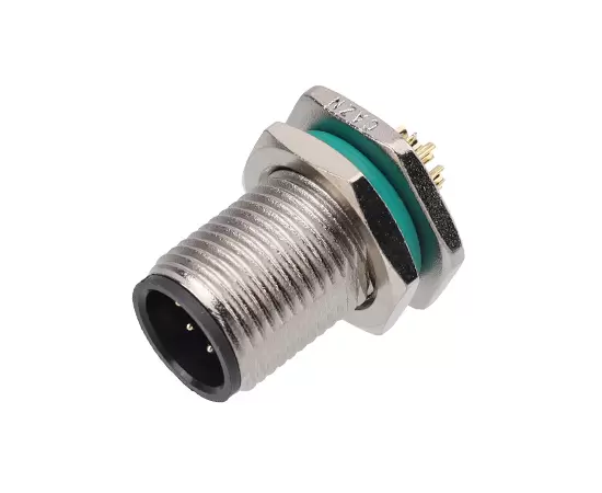 M12 Zinc alloy shell Male Back Mount Socket Solder Screw M16*1.5/PG9