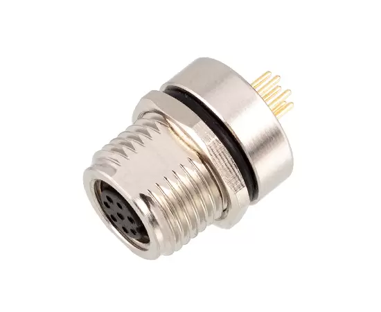 M8 Female Back Mount Socket(PCB, Screw M12*1)