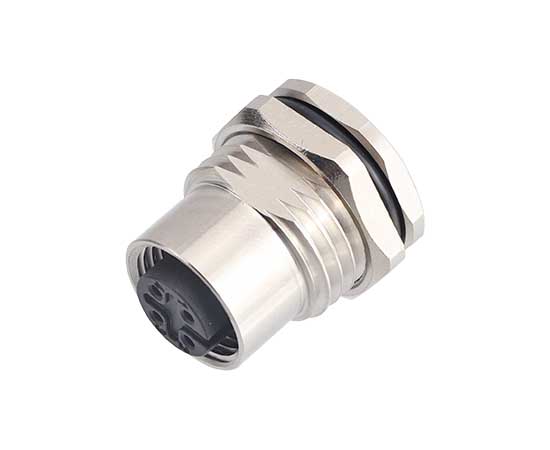 M12 Female Back Mount Socket Solder Screw M16*1.5/PG9