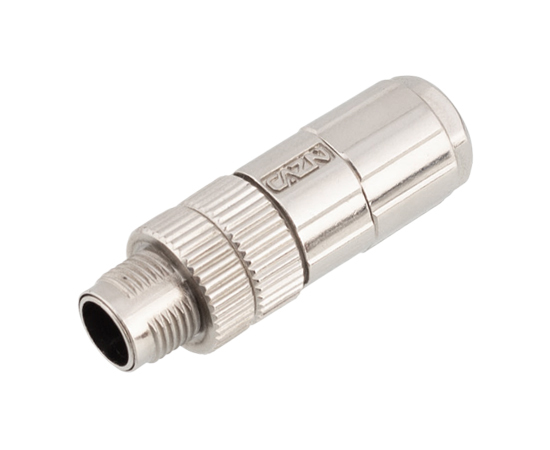 M12 Straight Male Metal Assembled Plug (Data type,Crimp, PG9)