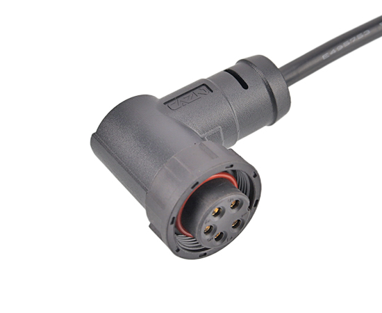 E13 Female Overmolding Angled Plug Cable (Threaded)