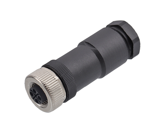 M12 Straight Female Plastic Assembled Plug (Power type, Screw)