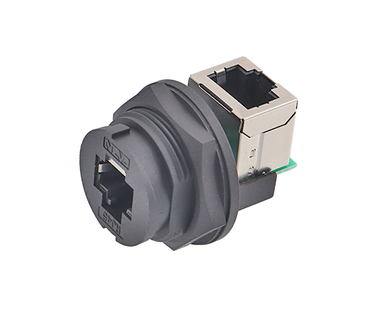 E16 RJ45 Female to Female(90°) Back Mount Receptacle(Bayonet)