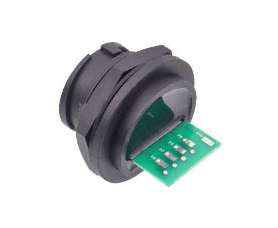 E16 RJ45 Female Back Mount Receptacle (Bayonet) (External welding plate)