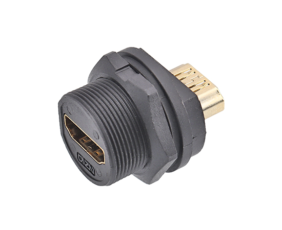 HDMI Female to Female back mount receptacle(Threaded)