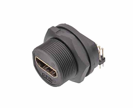 HDMI Female to Female back mount receptacle(Threaded)