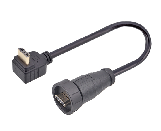 HDMI Straight Male to R/A Male Cable plug