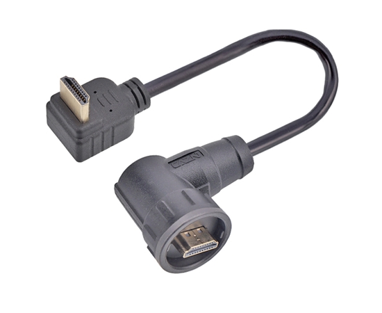 HDMI R/A Male to R/A Male Cable plug