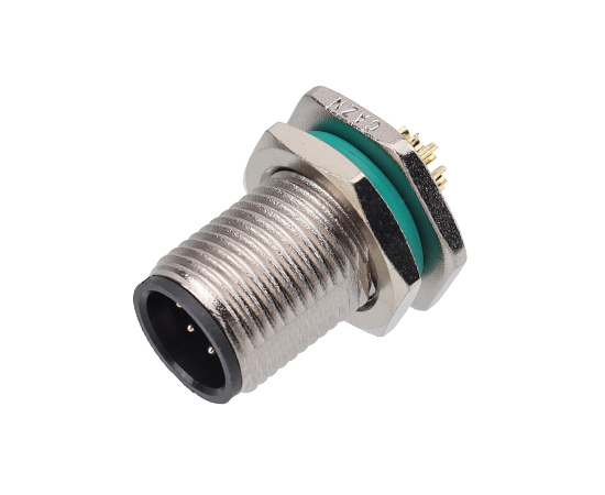 M12 Zinc alloy shell Male Back Mount Socket Solder Screw M12*1